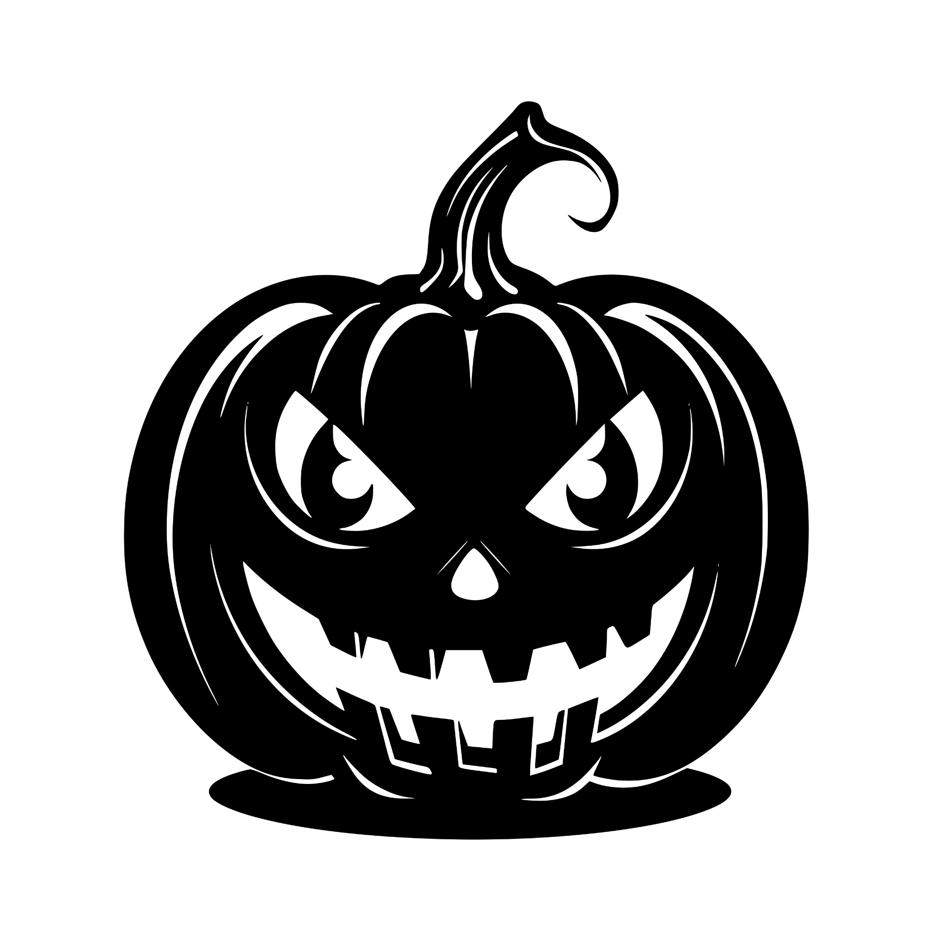 Grinning jack-o-lantern silhouette
