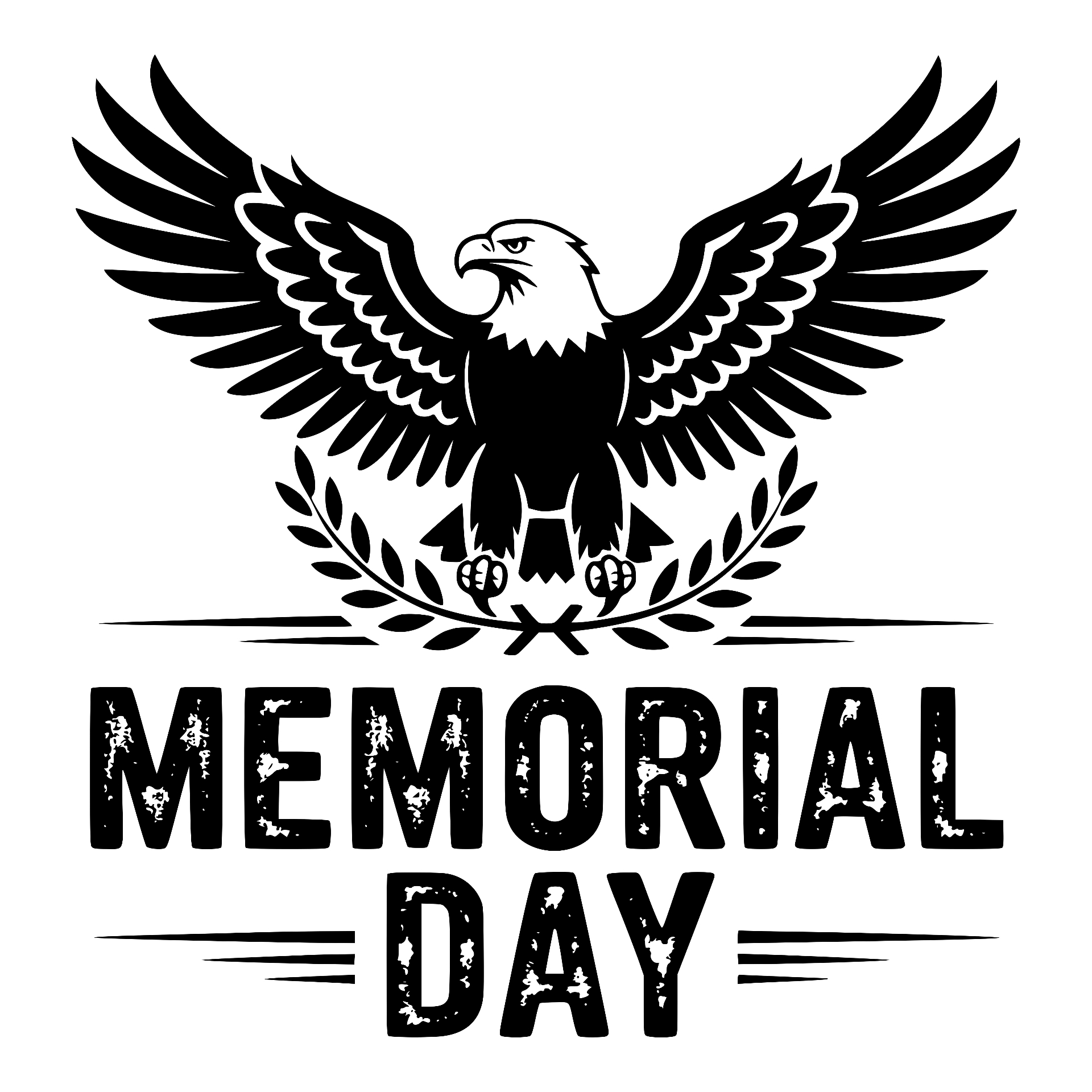 Eagle with laurel wreath, Memorial Day