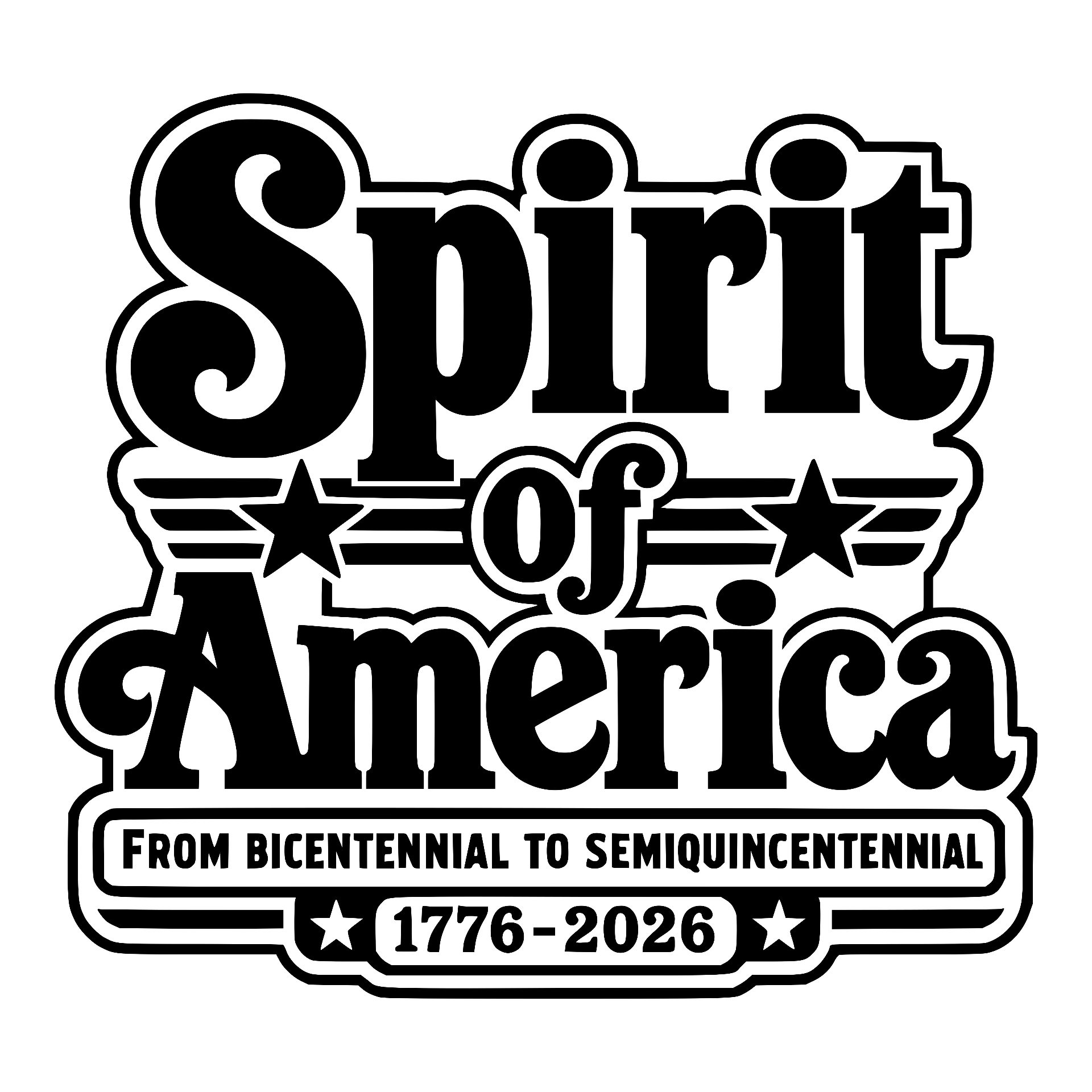 Spirit of America 1776-2026 retro badge