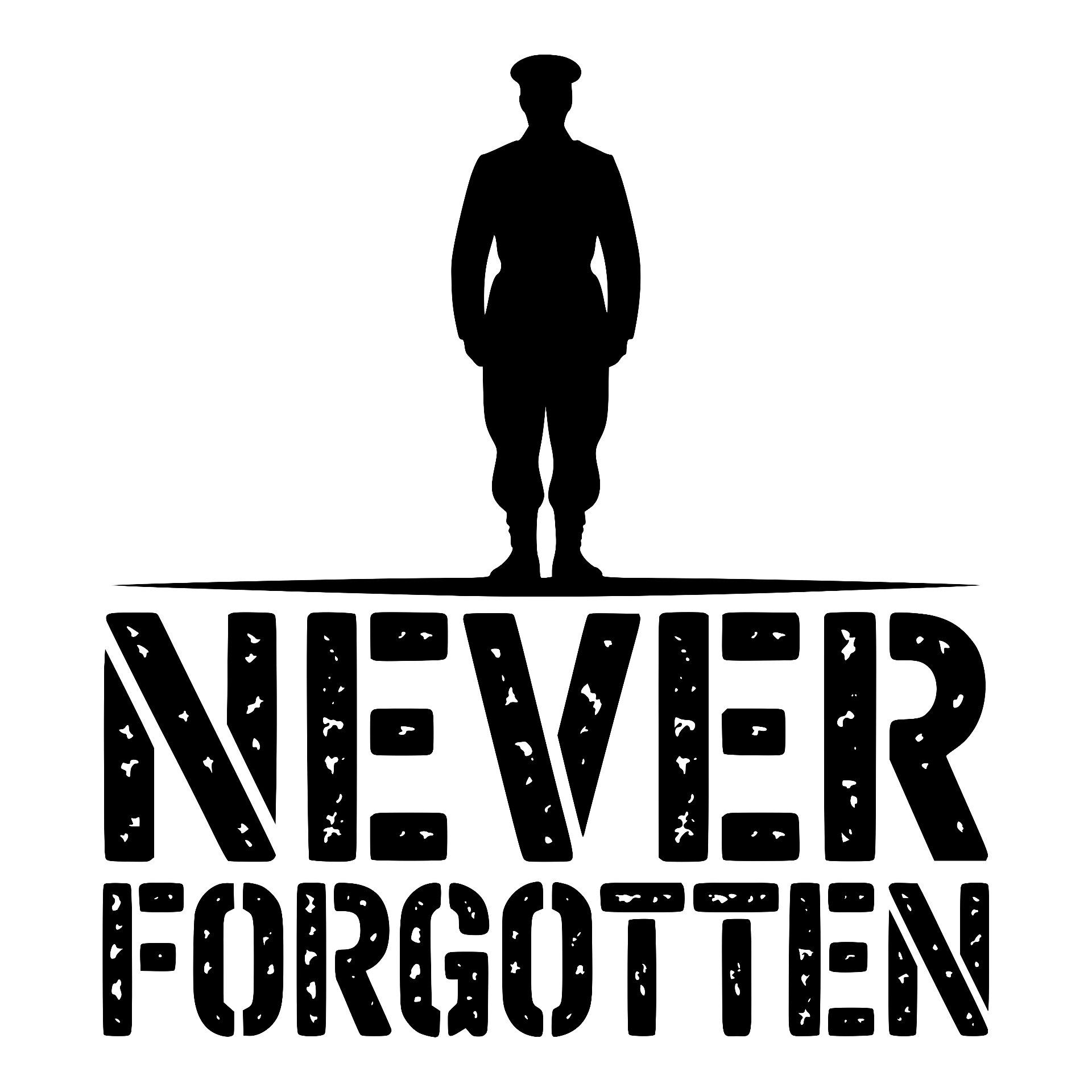 Soldier silhouette, Never Forgotten