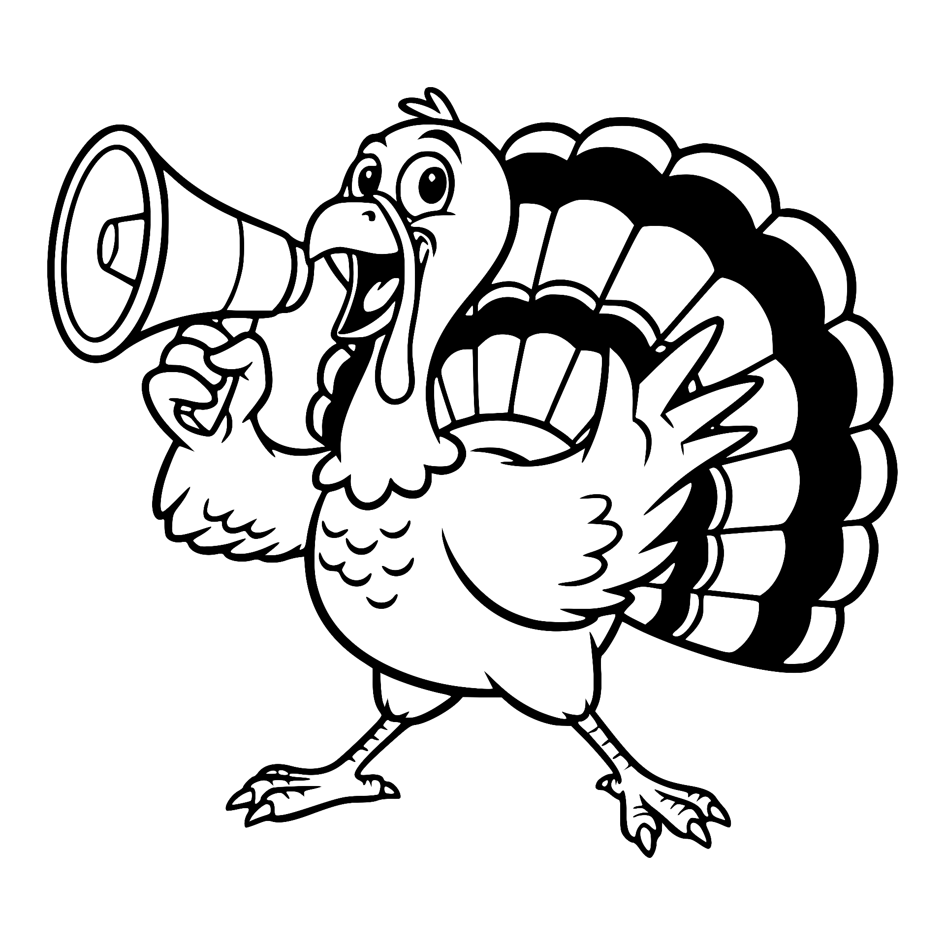Turkey shouting through a megaphone