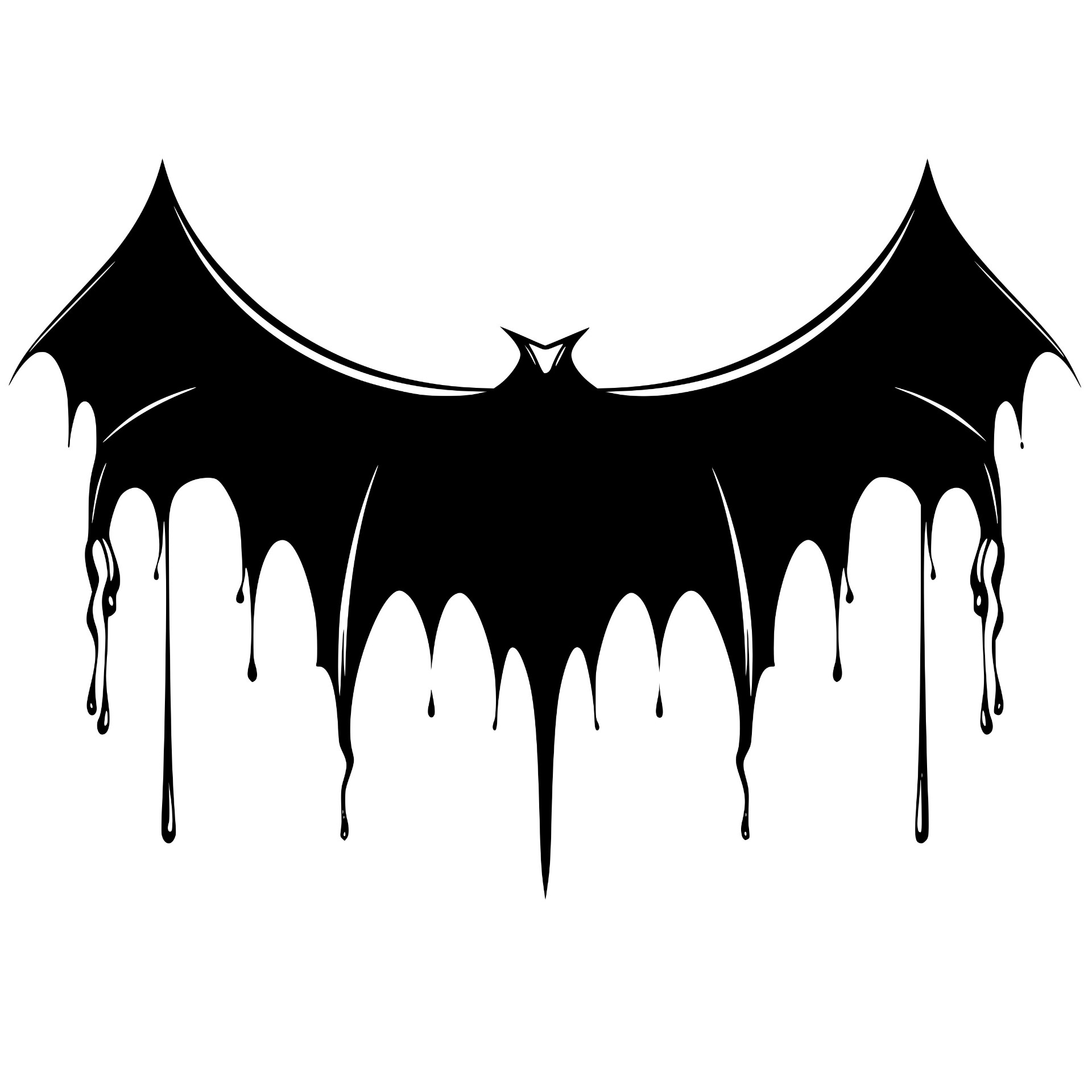 Bat with dripping wings silhouette