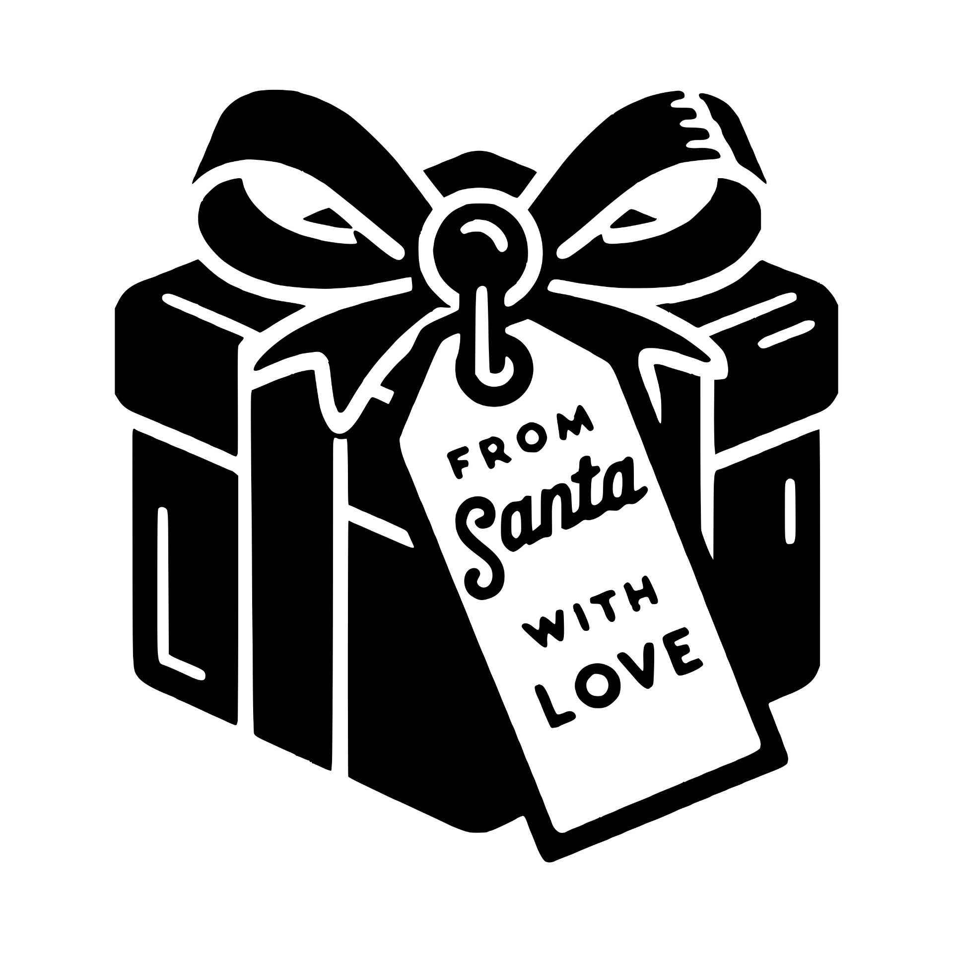 Christmas gift box with a From Santa With Love tag
