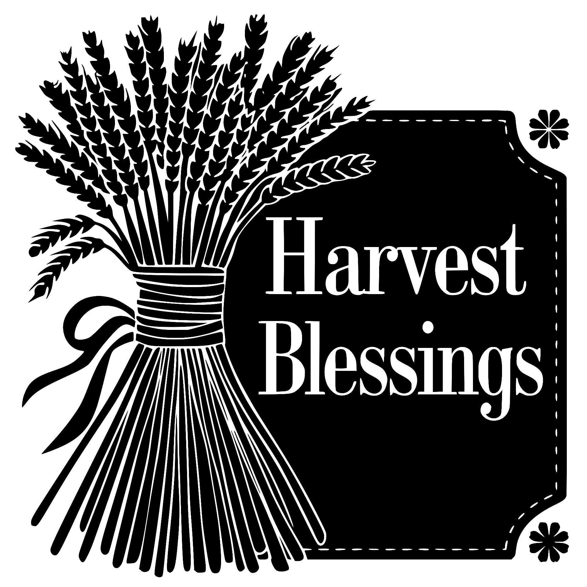 Harvest Blessings with wheat sheaf