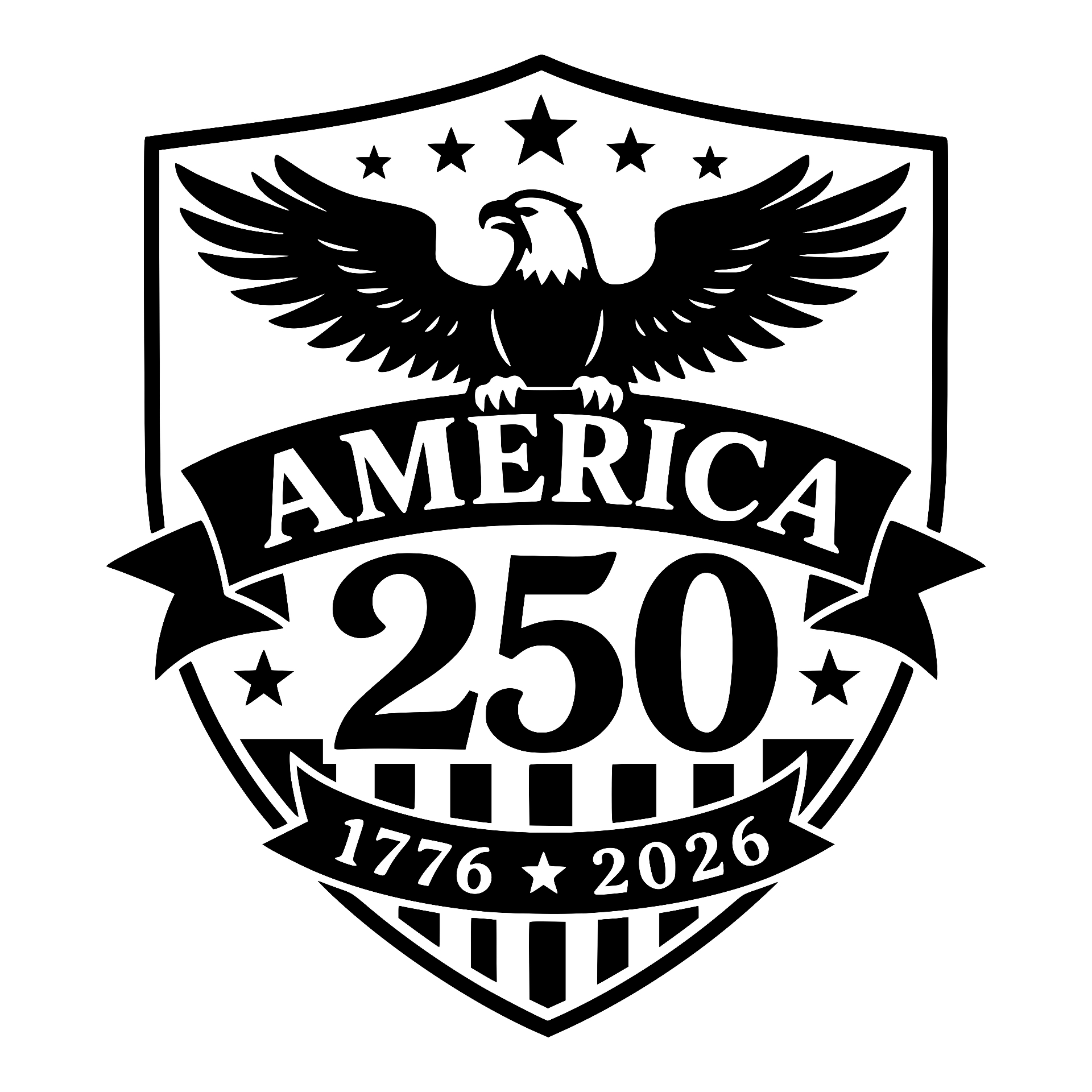 Eagle shield crest, America 250 1776-2026