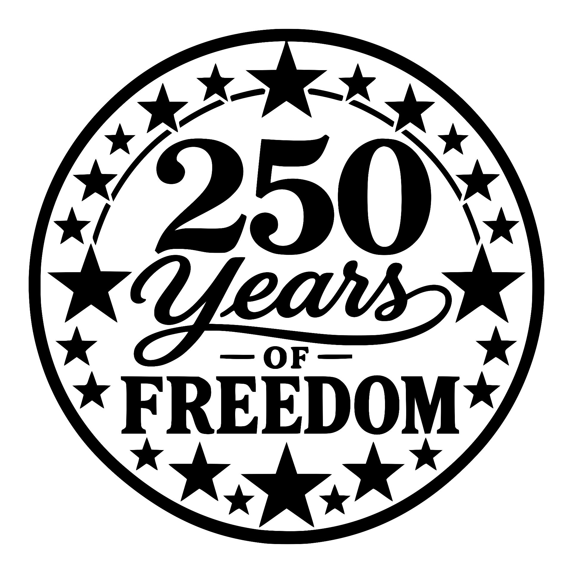 250 Years of Freedom circular star seal