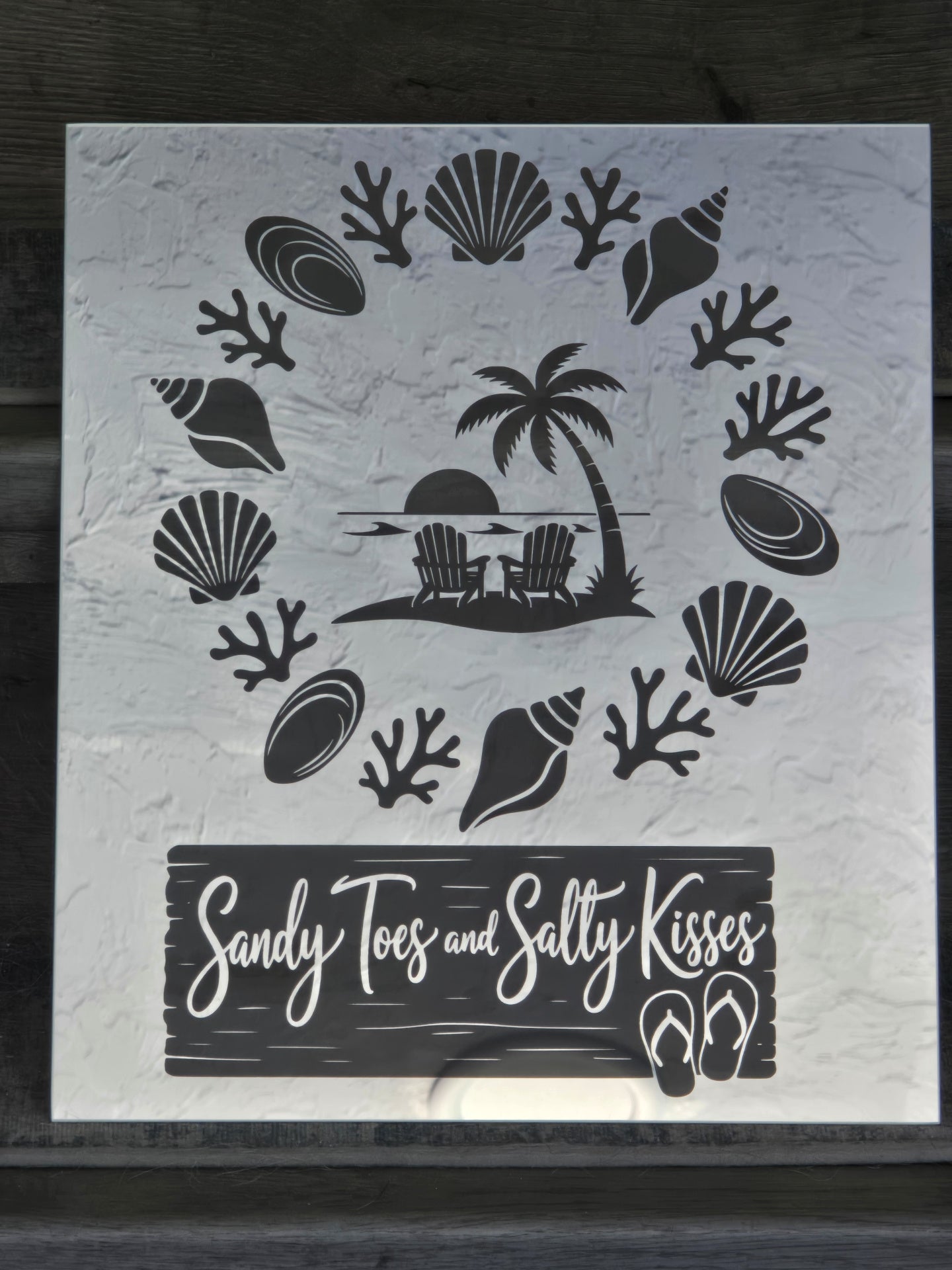 Sandy Toes and Salty Kisses etched mirror