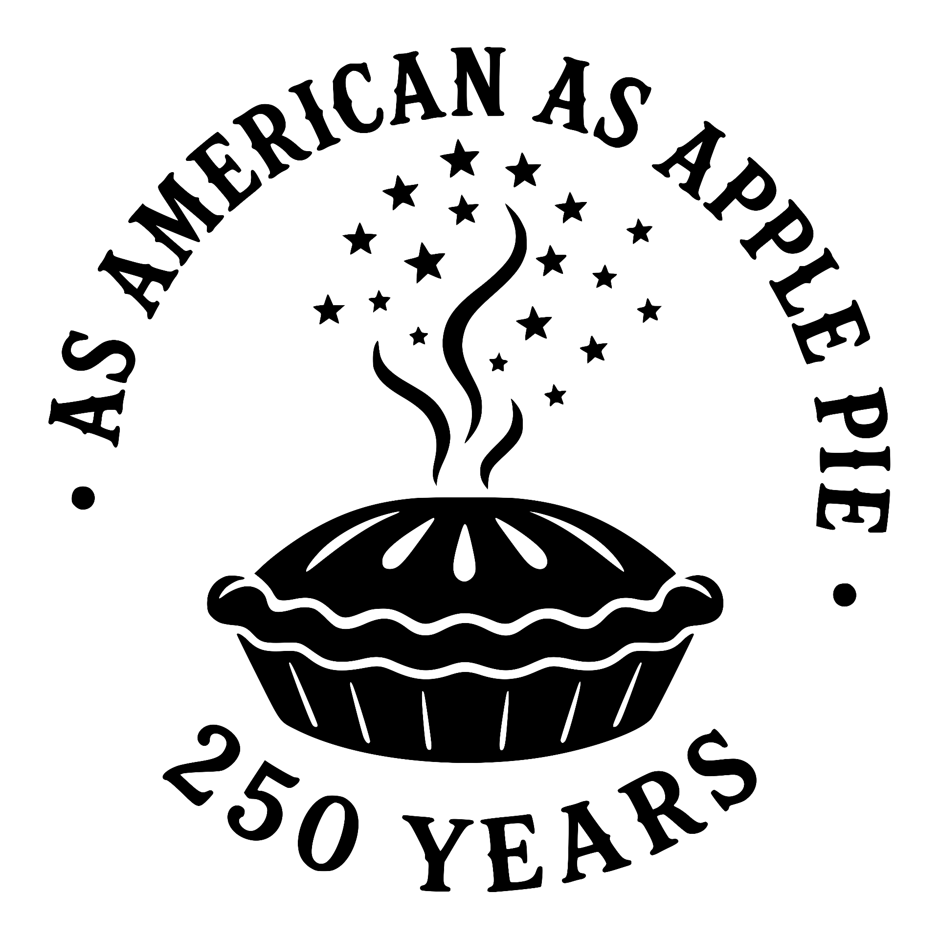 Steaming apple pie with stars, As American As Apple Pie 250 Years