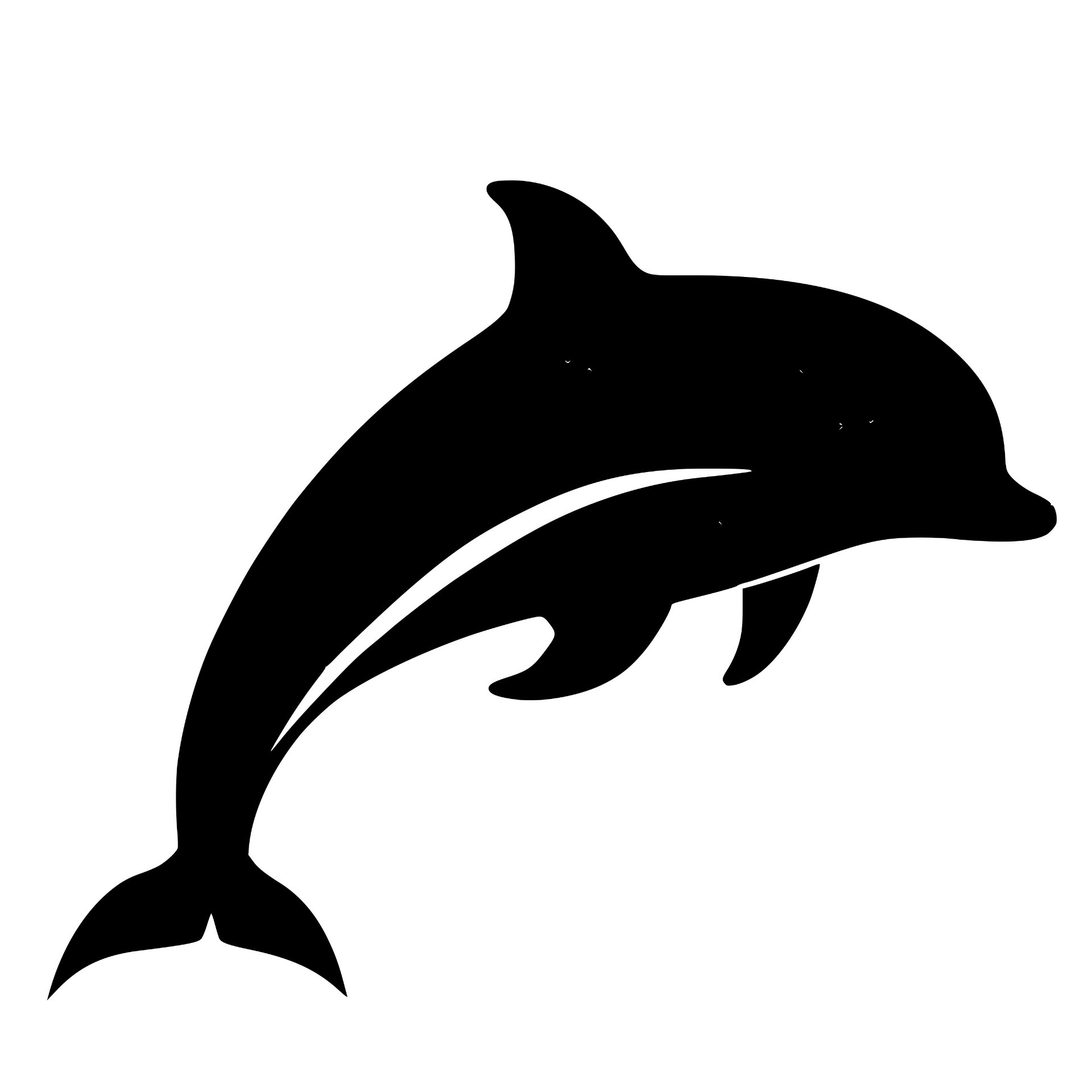 Dolphin leaping silhouette