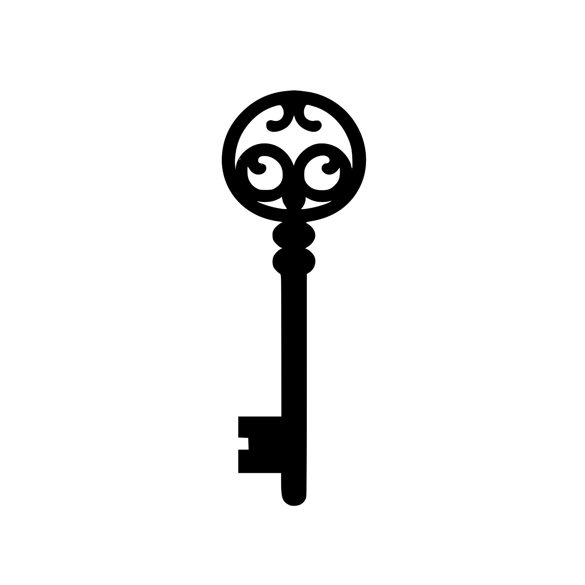 Decorative vintage skeleton key silhouette