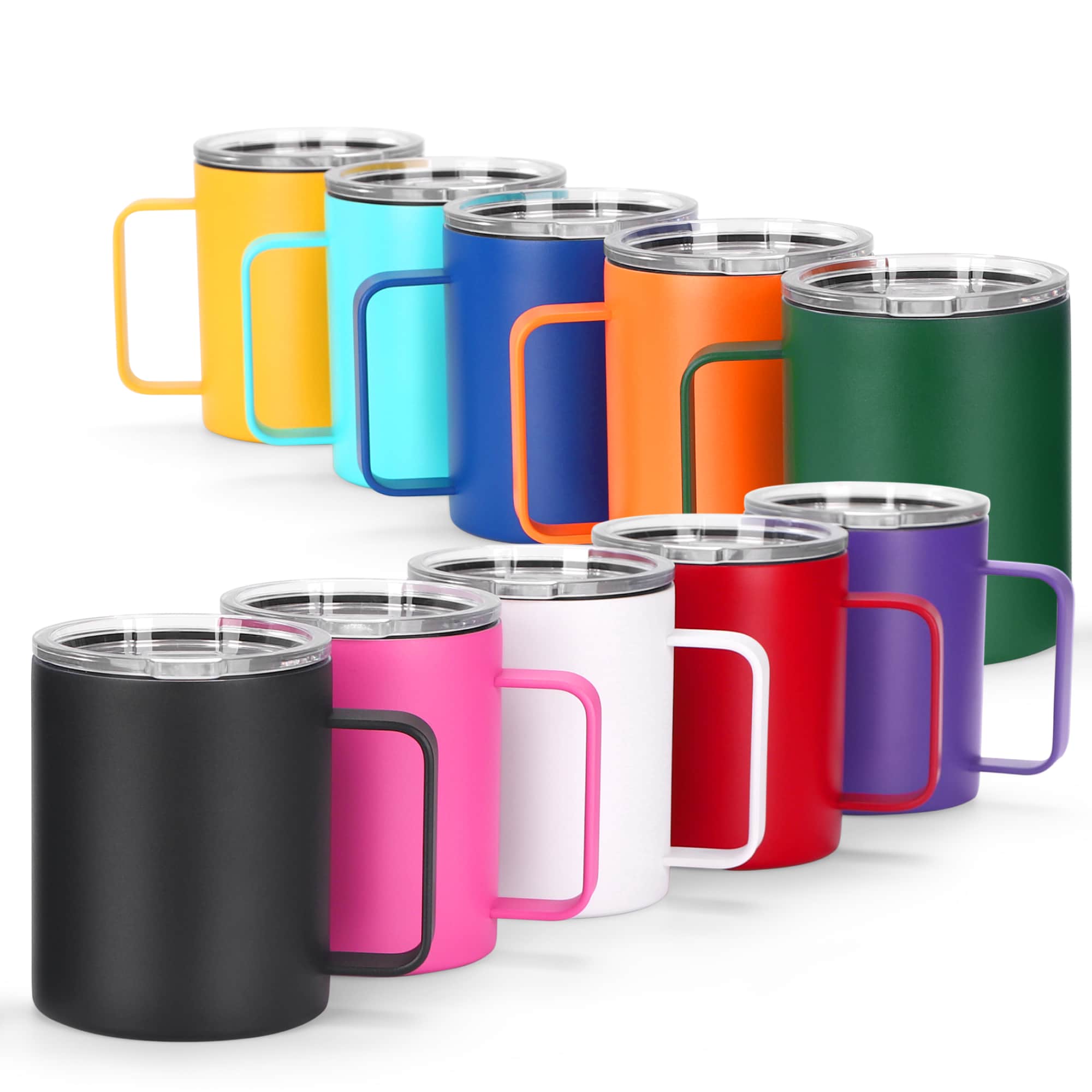 Camping 12oz Coffee Mug Powder Coated