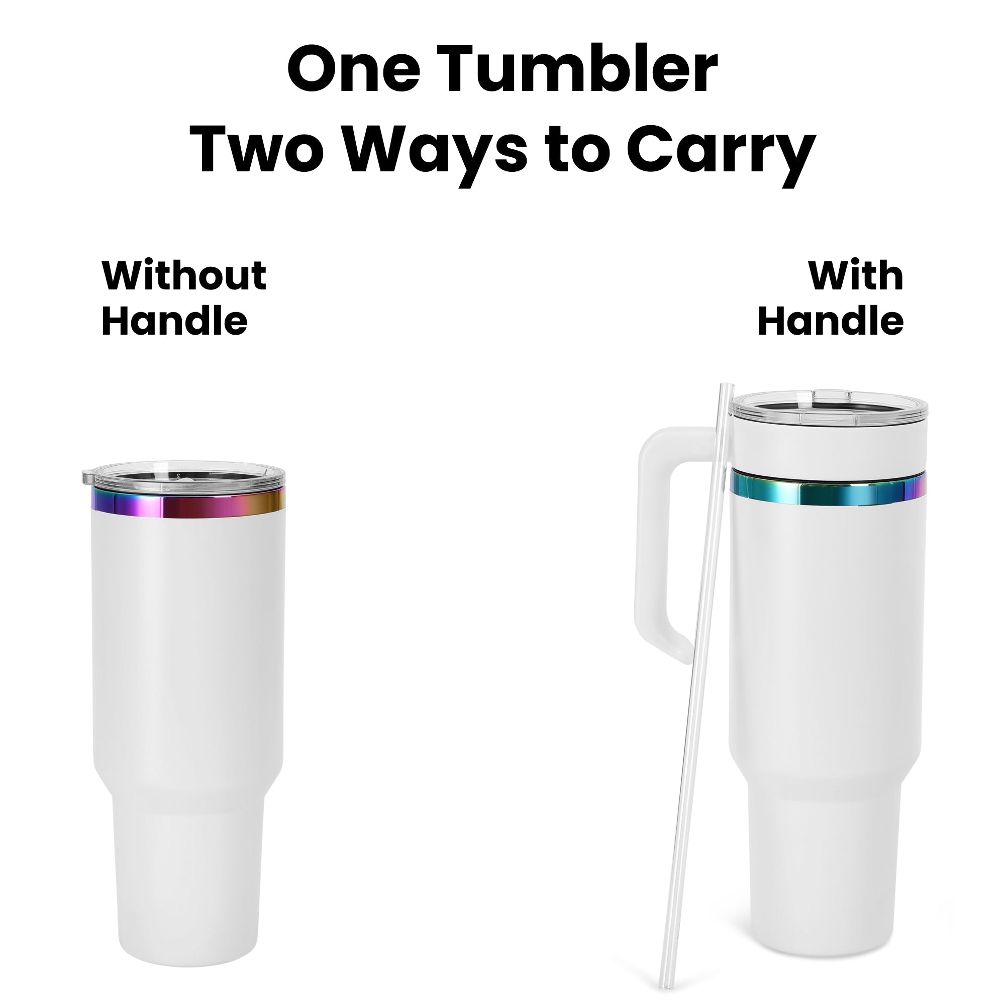 40oz Electroplated tumbler two ways to carry