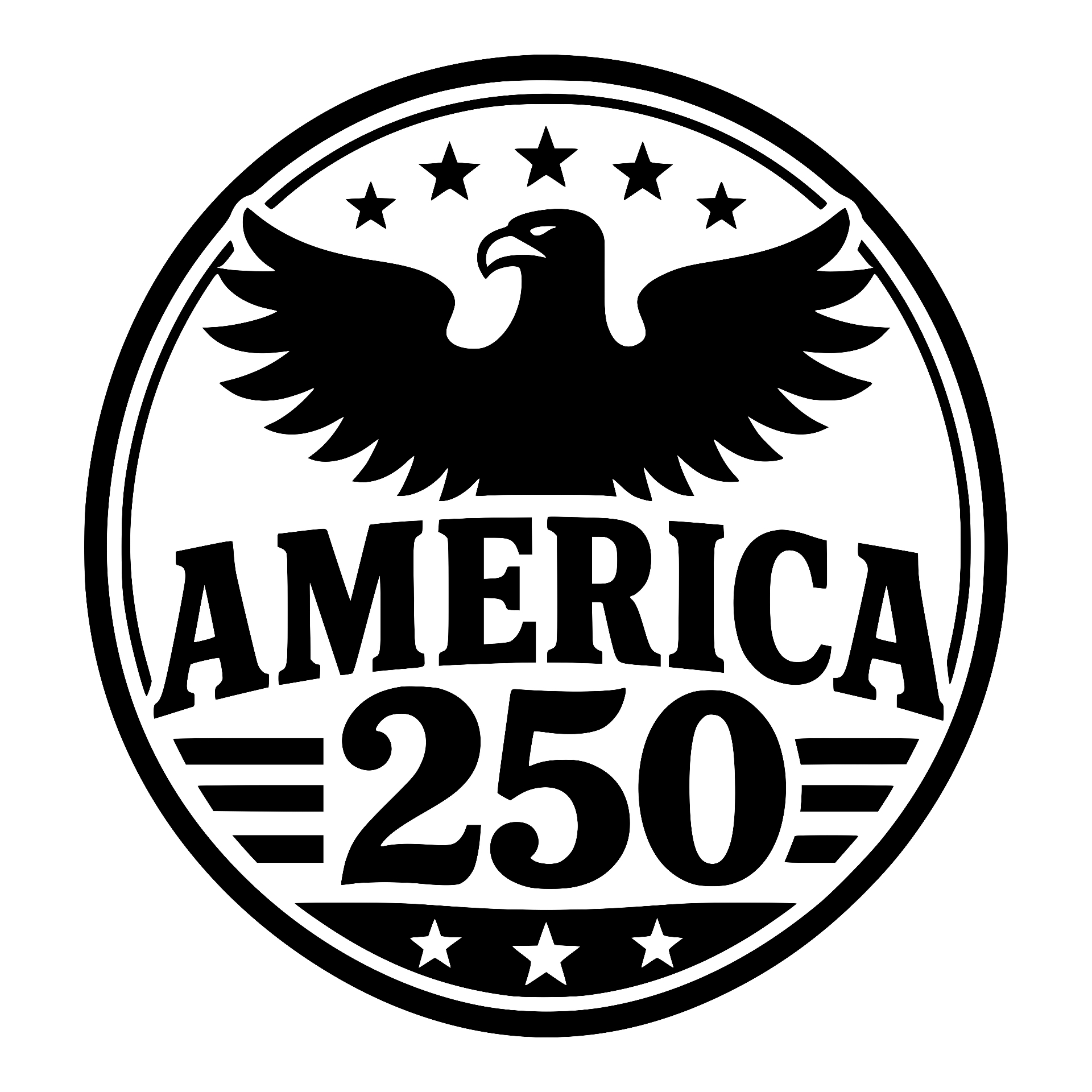 Round eagle stamp, America 250