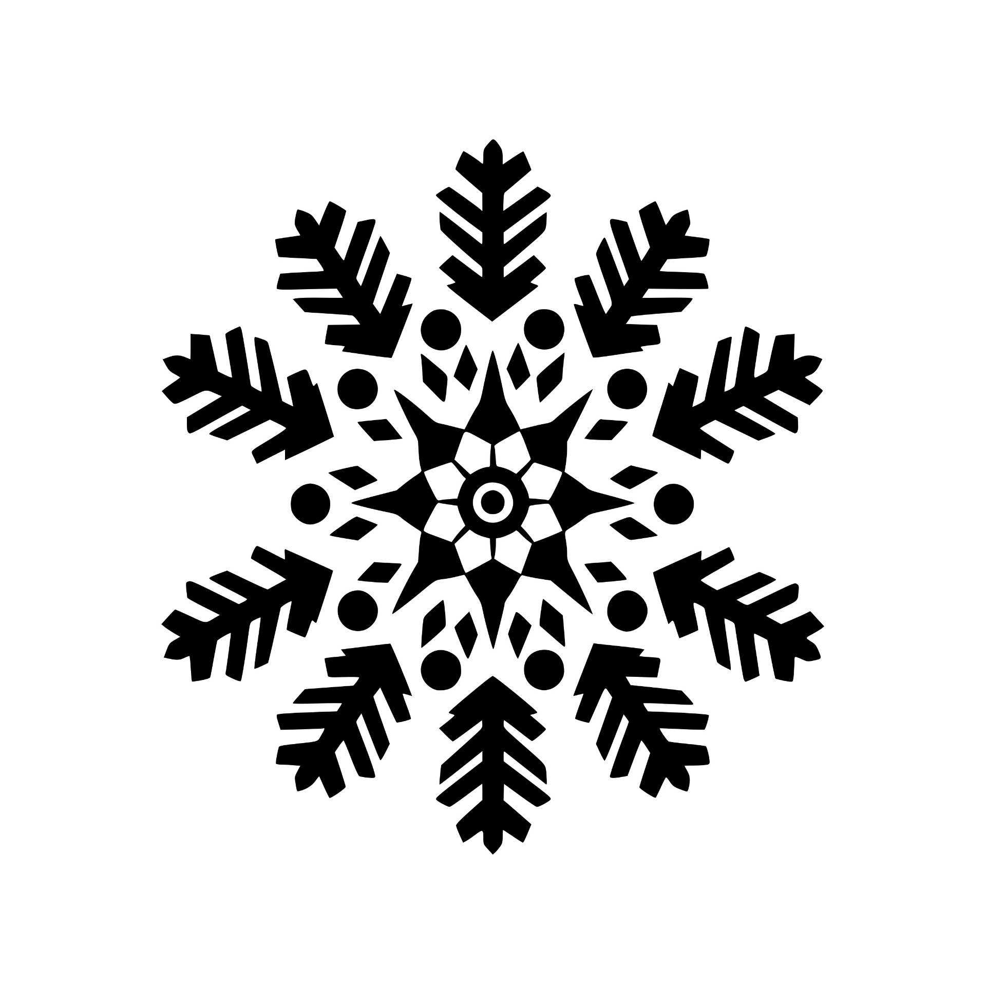 Abstract geometric snowflake design