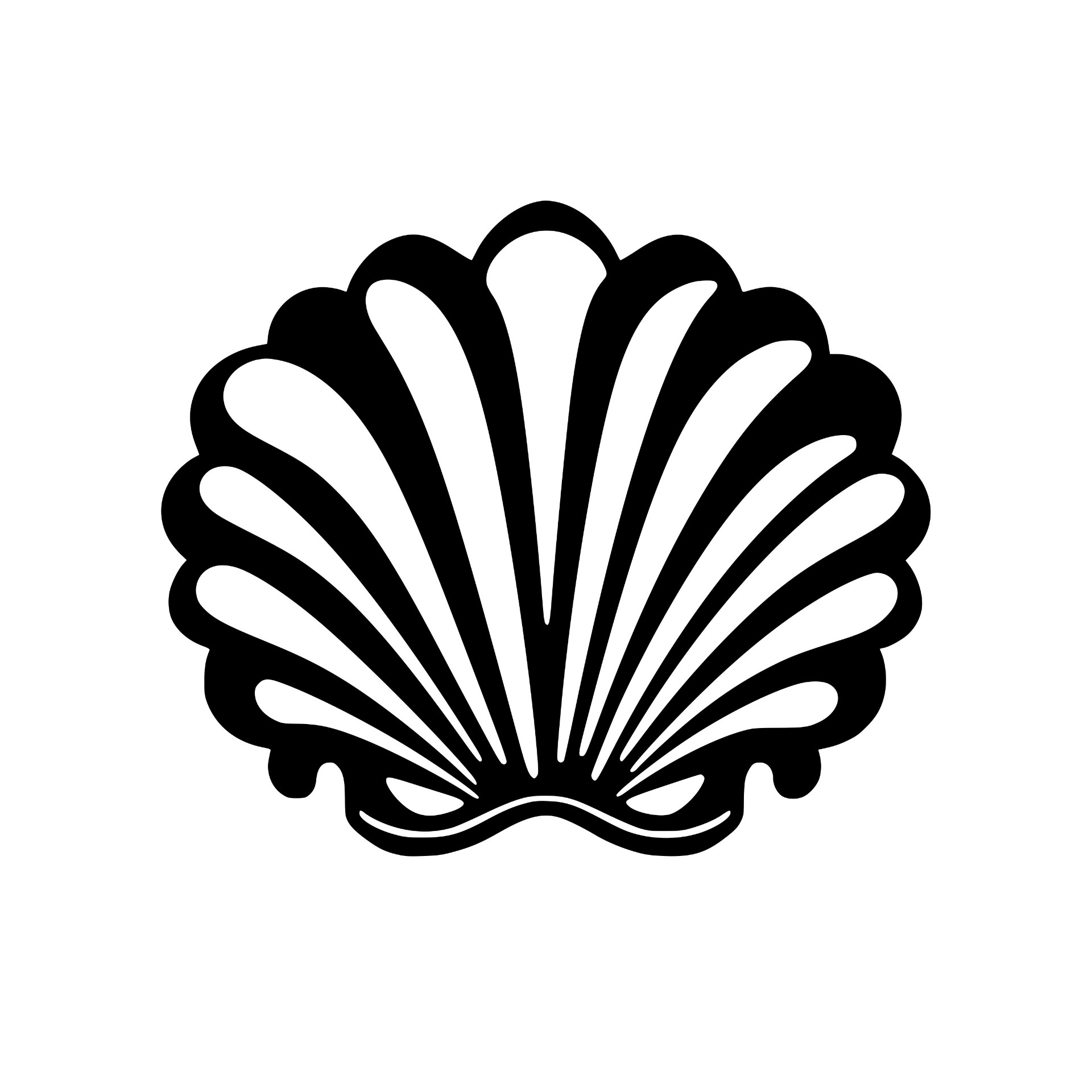 Scallop seashell silhouette