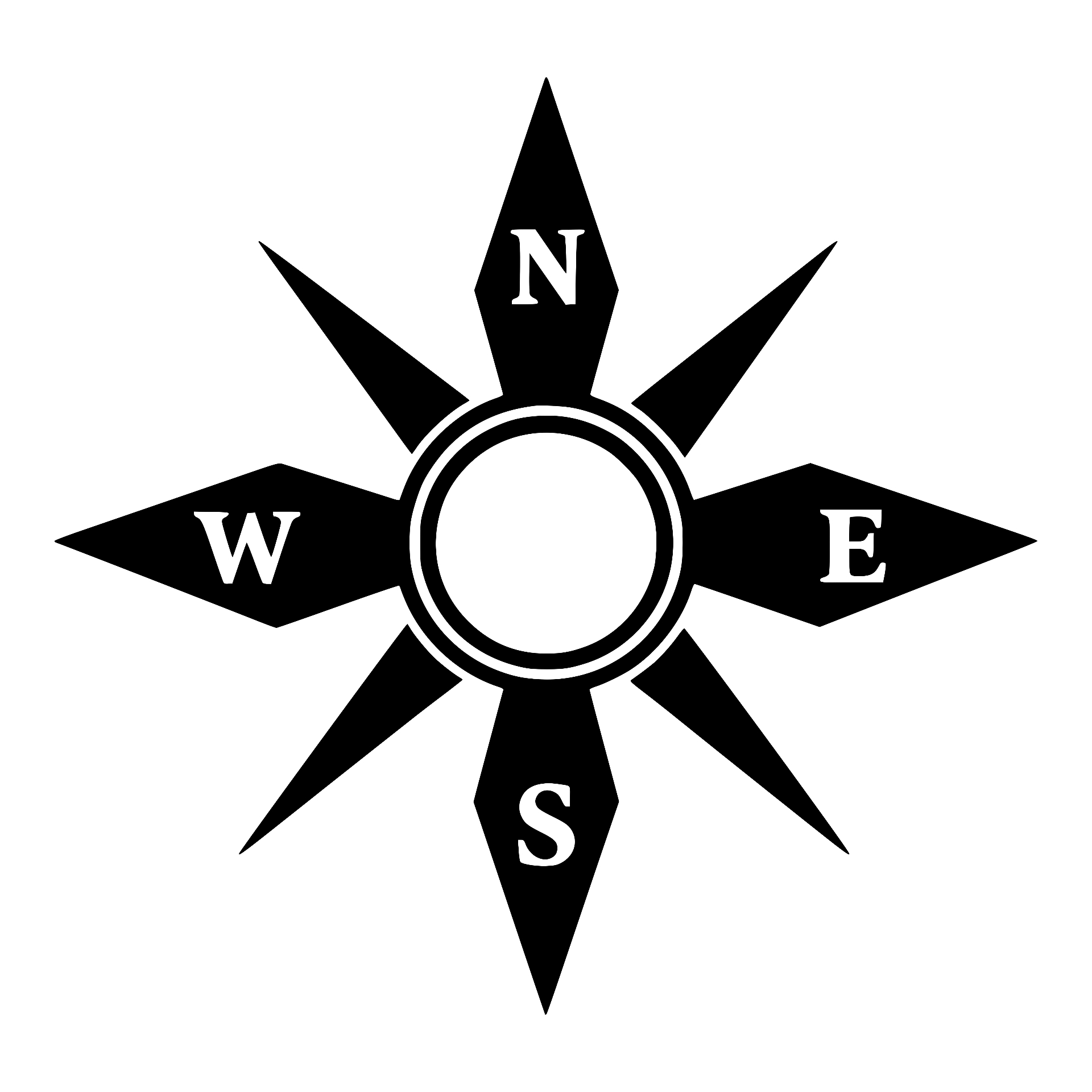 Nautical compass rose silhouette