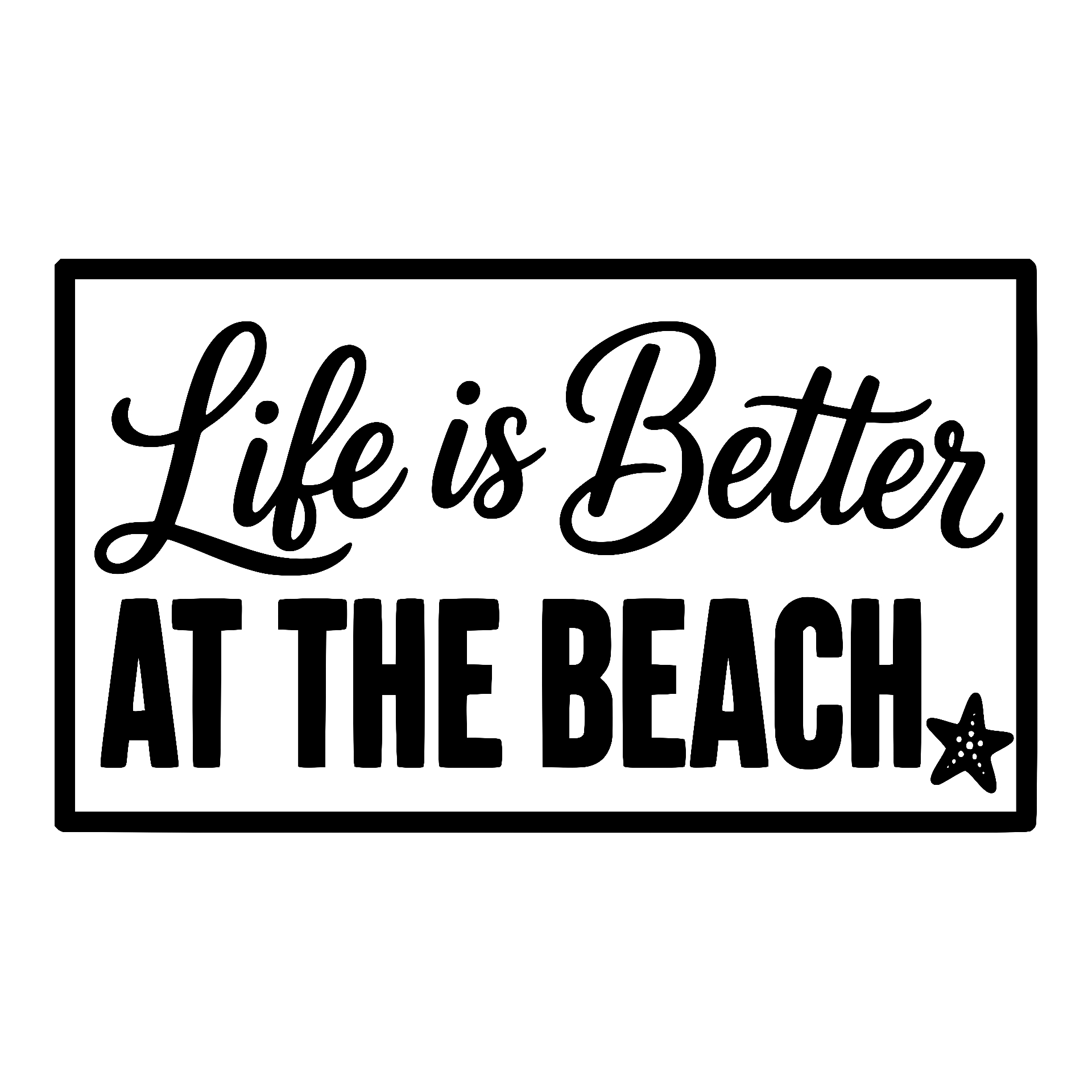 Life is Better at the Beach lettering