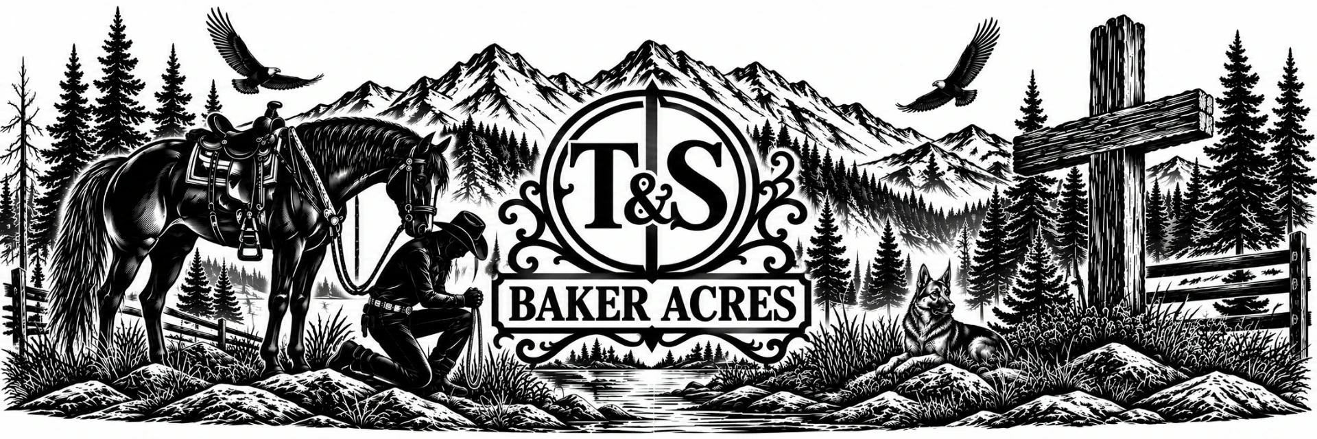 Baker Acres engraved ranch crest