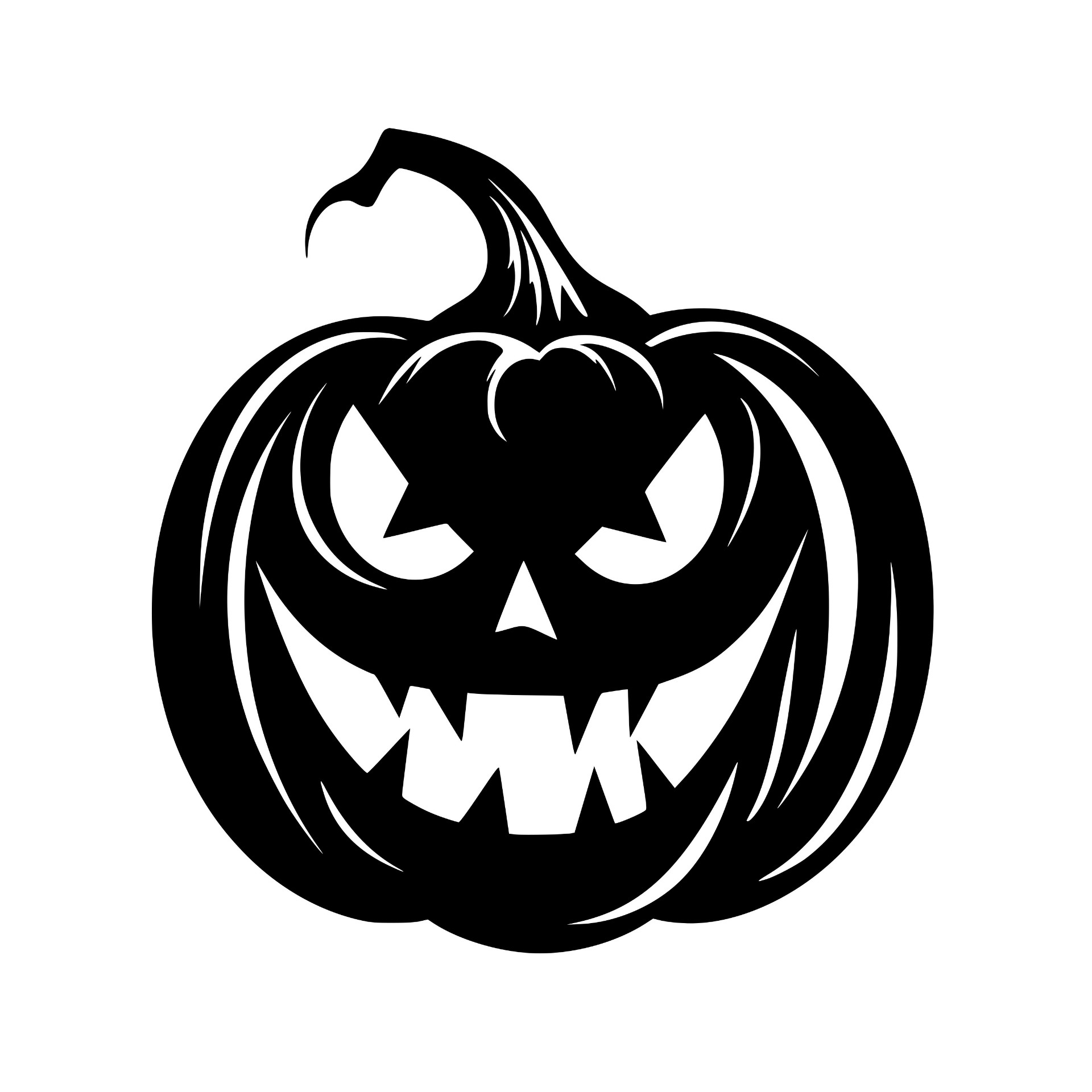 Scary jack-o-lantern with sharp grin