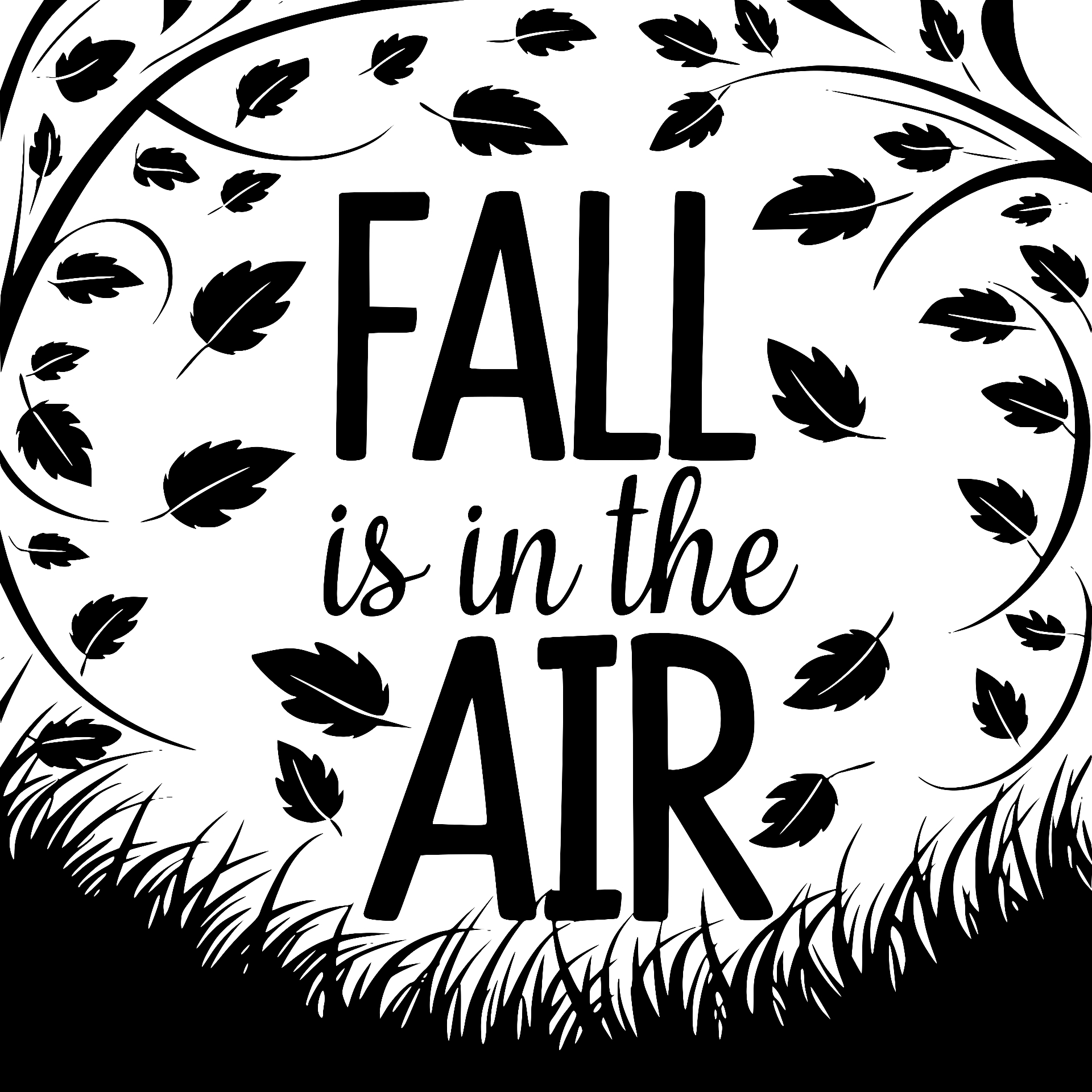 Fall is in the Air with swirling leaves