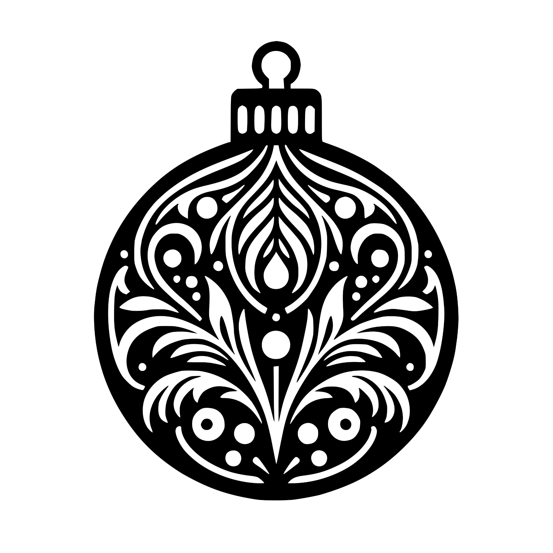 Vintage-style Christmas bauble ornament with decorative flourish
