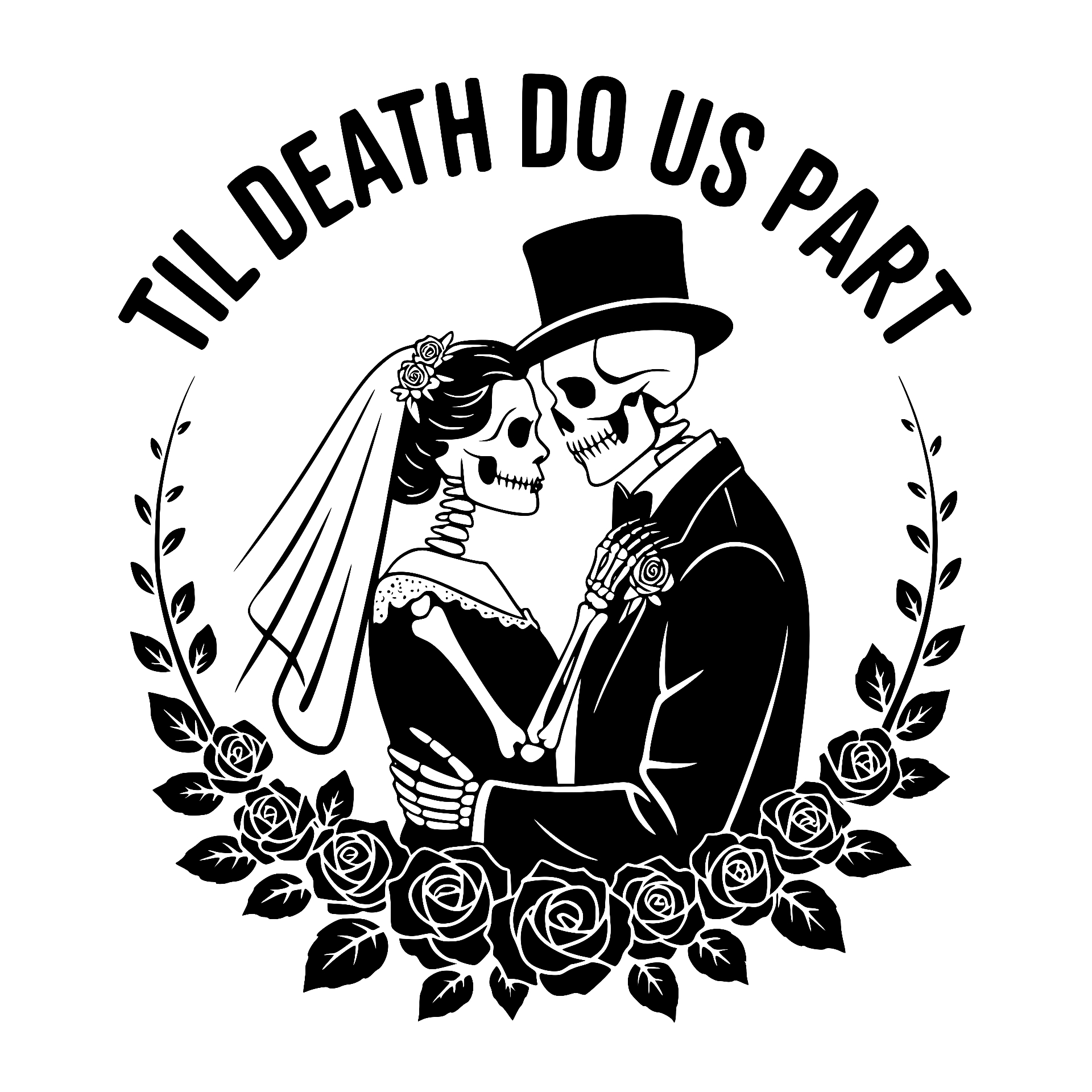 Skeleton bride and groom, Til Death Do Us Part