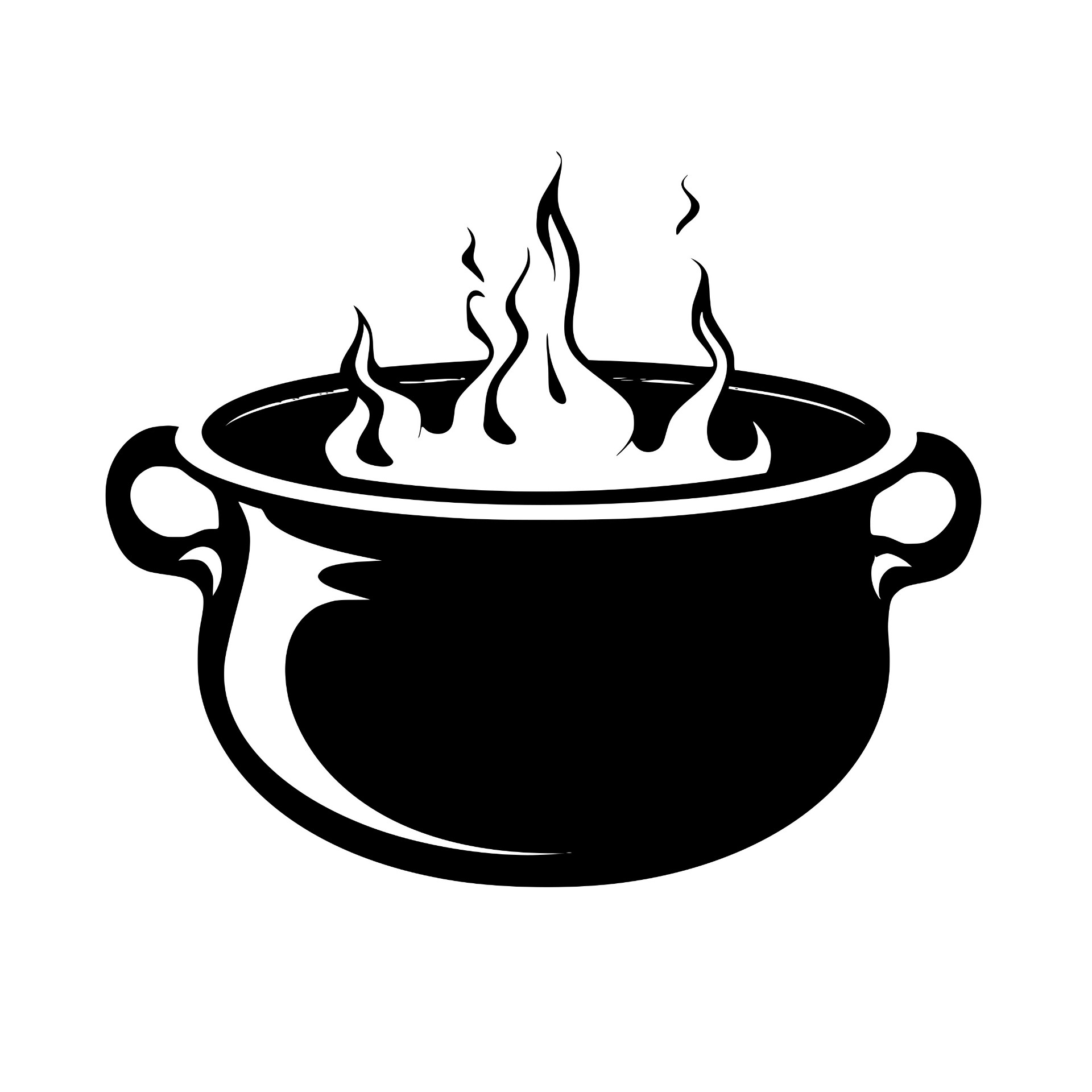 Cauldron with flames rising from inside