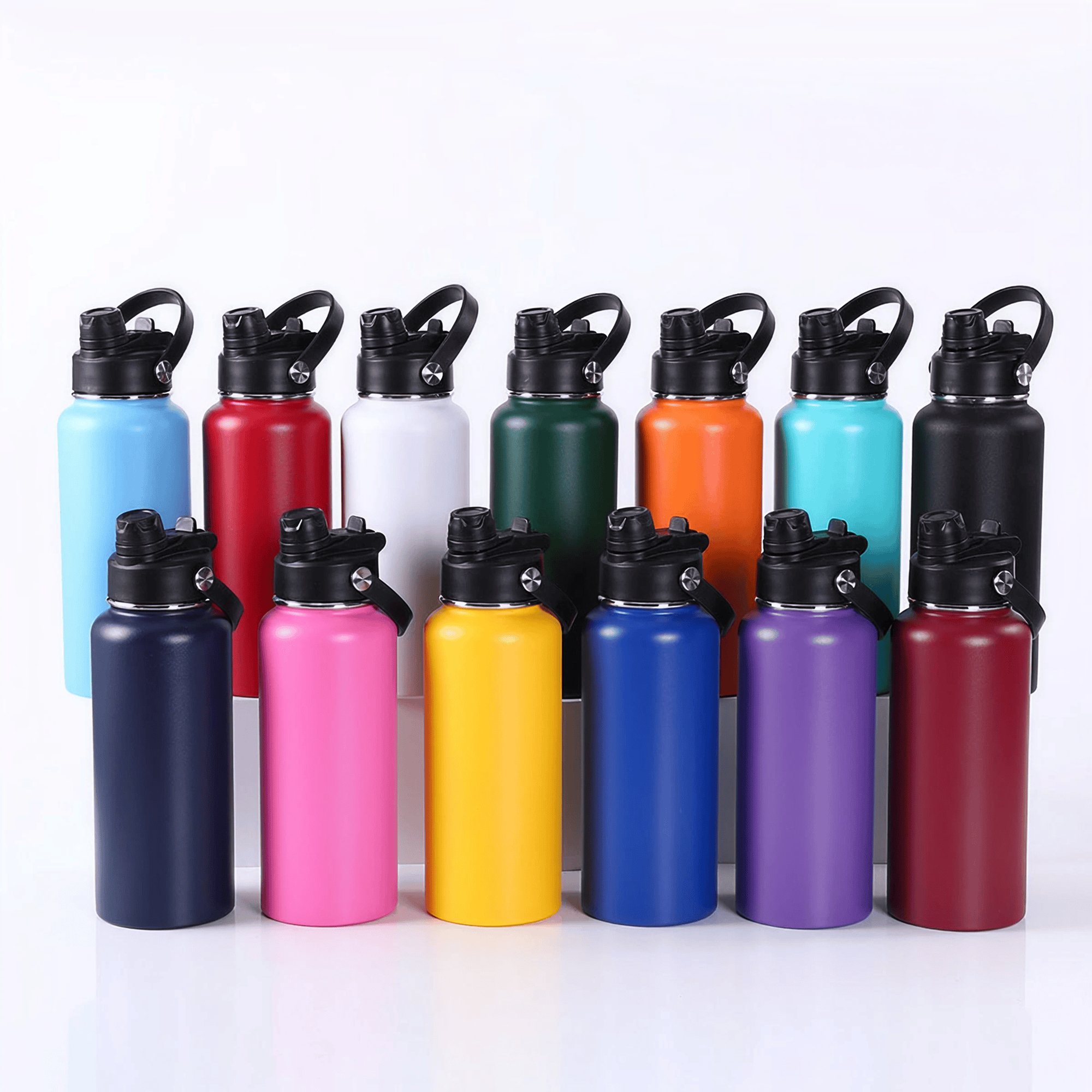 32oz powder coated hydro bottles in 13 colors